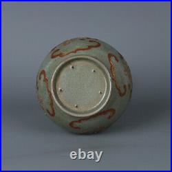 10.2 Collect Chinese Song Porcelain Ru Kiln Green Glaze Tree Peony Vase