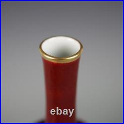 10.75.12.8 Collection Chinese Qing Porcelain Red Glaze Flower Vase
