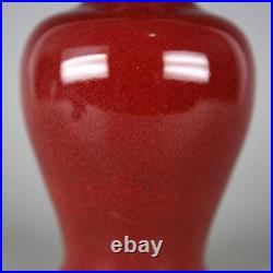 10.75.12.8 Collection Chinese Qing Porcelain Red Glaze Flower Vase