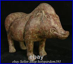 10.8 Collect Old Chinese Bronze Ware Dynasty Beast Boar Statue Sculpture