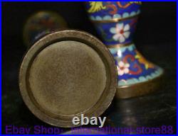 11.6 Collection Old China Cloisonne Dynasty Palace Flower Bottle Vase Pair