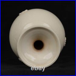 12 Collect Chinese Song Porcelain Ding Kiln Carving Dolichoderus Gourd Vase