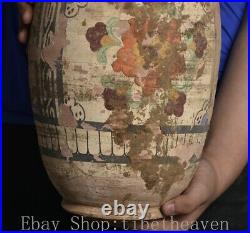 12 Collect Old Chinese Paintings Pottery Dynasty Palace Flower Tank Jug Jar