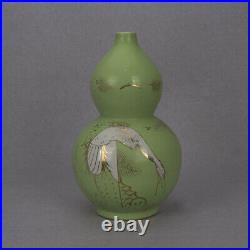 13 Collect Chinese Porcelain Gild Green Glaze Animal Crane Gourd Vase