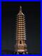 20Collect China ancient bronze fengshui wealth Wenchang Tower statue