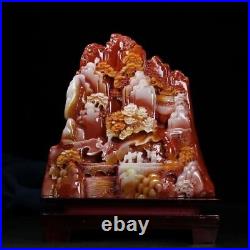 6-8LB! Chinese antique large-sized Shoushan stone carving decorative ornaments