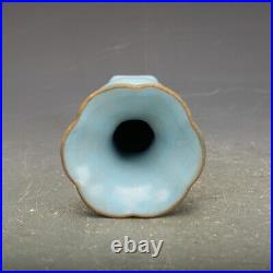 7.1 Collection China Qing Ruyao Sky Blue Glaze Porcelain Flower Gu Vase