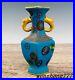 7.2collect China song dynasty Ru Kiln porcelain gilt Paintings binaural vase