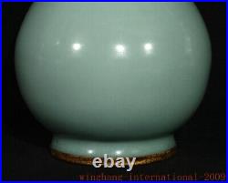 9Collect Song Dynasty Longquan kiln porcelain gilt Zun Cup Bottle Pot Vase