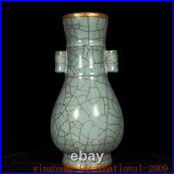 9.4Collect Song Dynasty guan kiln porcelain binaural Zun Cup Bottle Pot Vase