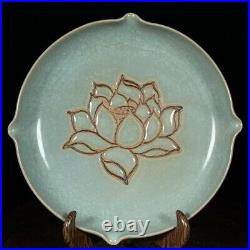 A Fine Collection Chinese Antique Song Dy Ru Kiln Porcelain Lotus Flower Plates
