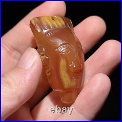A Fine Collection of Chinese Antique Han Dynasty Agate Man Face Agate Pendants