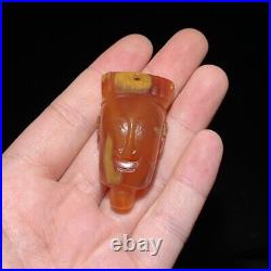 A Fine Collection of Chinese Antique Han Dynasty Agate Man Face Agate Pendants