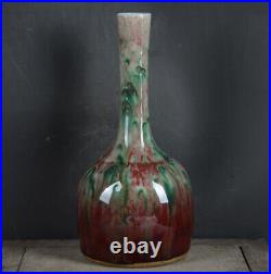 Antique Collect China Accidental Colouring Porcelain Rock Small Bell Vase