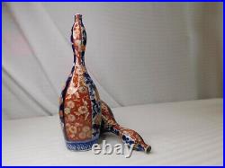 Antique Collectable Pair Double Gourd Hand Painted Imari Bottle Vases V15