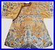 Antique QING Chinese Yellow DRAGON ROBE Embroidered GOLD Silk IMPERIAL Court