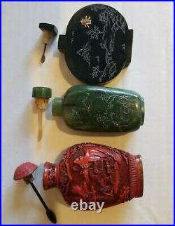 CHINESE ANTIQUE SNUFF BOTTLE Collection JADE STONE RESIN