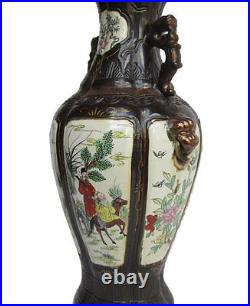 Chinese Antique 8 Immortals Handing Paint Porcelain Flower Vase WK2969
