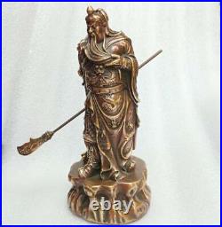 Chinese Antique Collection Hand Carved Guangong Statue Home Decoration Ornament