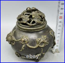 Chinese Antique Collection Statue Plum Incense Burner Home Decoration Ornament