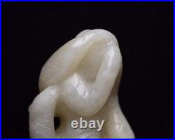 Chinese Antique Vintage Hetian Jade Carved Exquisite Child Statue Collection Art
