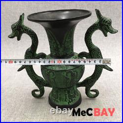 Chinese Double Dragon Vase Antique Bronze Antique Collection Wholesale Bronzes