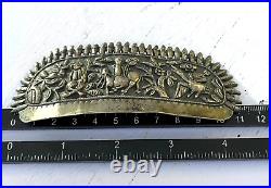 Chinese TIBETAN Antique Silver Hair ORNAMENT VERY FINE REPOUSSE AMULET Qing