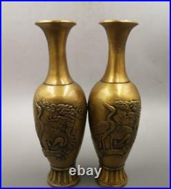 Chinese Well-Shaped Brass Vase Ancient Antique Vase Collection Home Decoration