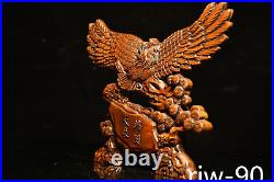 Chinese antique Collection Boutique Boxwood eagle statue