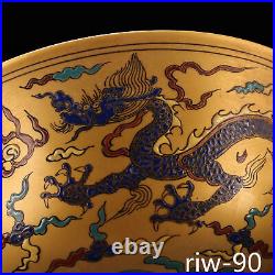 Chinese antique Collection Hand drawn Pastel Dragon pattern bowl