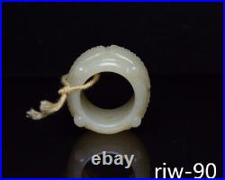Chinese antique Collection Hotan jade Fingerstall ornaments