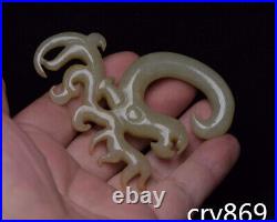Chinese antique Collection Hotan jade Loong image