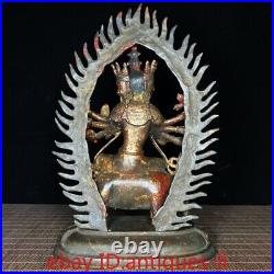 Chinese antique collection bronze clay and gold moridji heavenly bodhisattva
