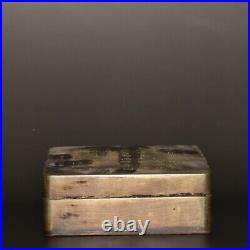 Chinese antique collection of pure handmade carved white copper ink cartridges
