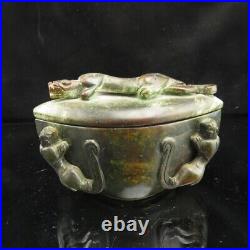 Chinese jade, Noble collection, collection, Antique dragon, jar, statue G(582)