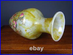 Collect China Beijing Glaze Carved painted Children Peach Vases Home Decor Art