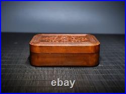Collection Chinese Antique Boxwood Beautiful Carving Exquisite Box Nice Art Work
