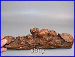 Collection Chinese Antique Boxwood Carved Children Exquisite Ruyi Statue Decor