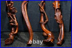 Collection Chinese Antique Boxwood Carved Exquisite Ruyi Statue Home Decor Art