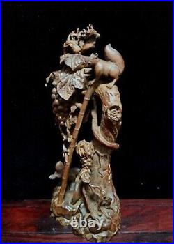 Collection Chinese Antique Boxwood Sculpture Carved Beautiful Statue Home Decor