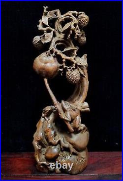 Collection Chinese Antique Boxwood Sculpture Carved Exquisite Statue Home Decor