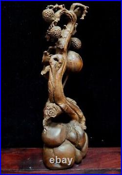 Collection Chinese Antique Boxwood Sculpture Carved Exquisite Statue Home Decor