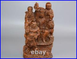 Collection Chinese Antique Boxwood Wood Carving Buddha Statue Bodhisattva Statue