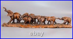 Collection Chinese Antique Boxwood Wood Carving Exquisite Elephant Statue Art