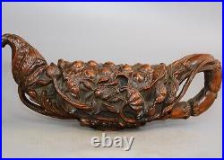 Collection Chinese Antique Boxwood Wood Carving Exquisite Lotus Seedpod Statue