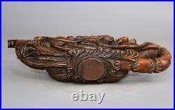 Collection Chinese Antique Boxwood Wood Carving Exquisite Lotus Seedpod Statue