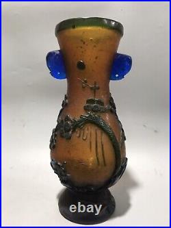 Collection Chinese Antique Colored Glaze Carved Figure-story Vase Home Decor Art