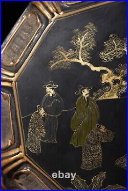 Collection Chinese Antique Handmade Lacquerware Figure-story Nice Storage Box