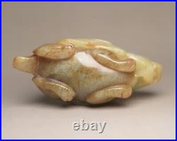Collection Chinese Antique Hetian Jade Carved Dragon Turtle Exquisite Statue
