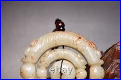 Collection Chinese Antique Hetian Jade Carved Exquisite Statue Pendant Jewelry